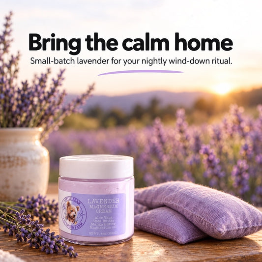 Lavender Magnesium Cream | Magnesium Chloride Body Cream with Shea & Botanicals | 4 oz Jar