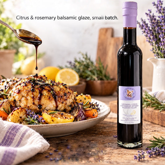 Lavender Citrus & Rosemary Infused Balsamic Glaze | Small-Batch Balsamic Reduction | 16.5 oz & 8.4 oz