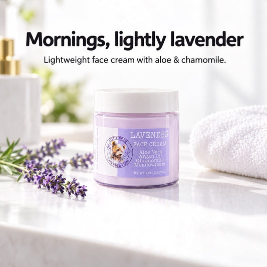 Lavender Face Cream | Lightweight Daily Moisturizer with Aloe, Argan & Chamomile | 4 oz