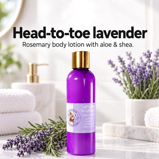 Lavender Rosemary Body Lotion | Aloe & Shea Butter Moisturizer | Handmade | 8 oz