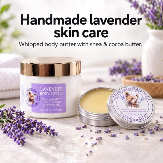 Lavender Body Butter | Shea & Cocoa Butter Whipped Moisturizer | Handmade | 6 oz Jar