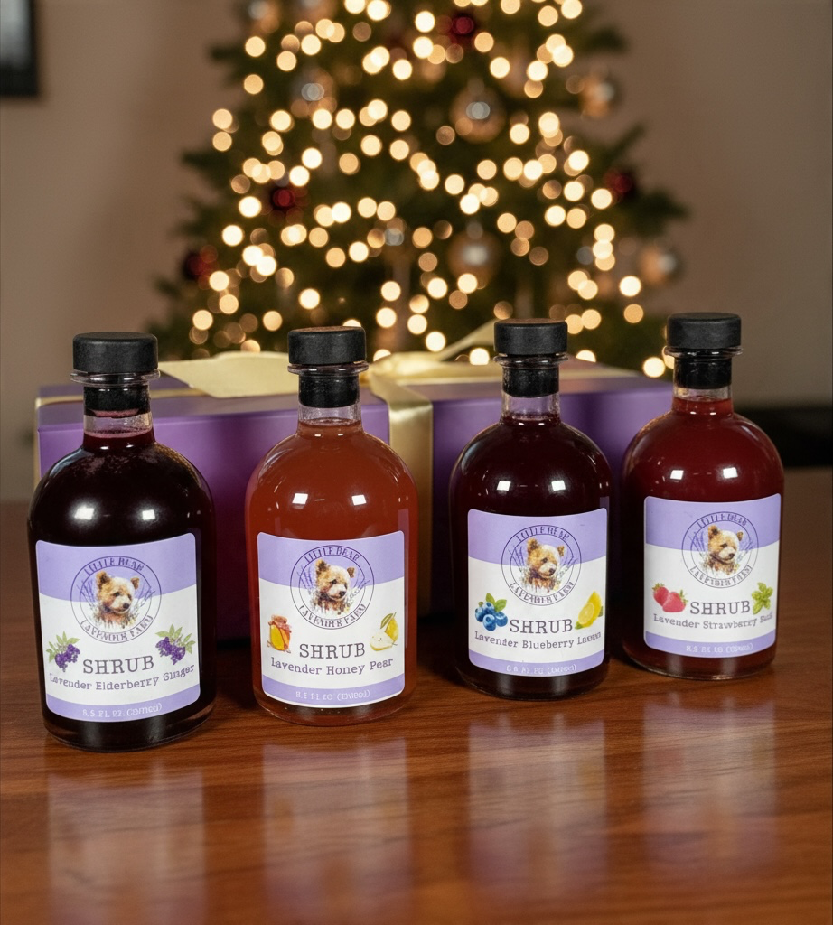 Lavender Drinking Shrub Sampler Set | Cocktail & Mocktail Gift | Small-Batch Farm-Made