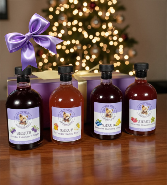 Lavender Drinking Shrub Sampler Set | Cocktail & Mocktail Gift | Small-Batch Farm-Made